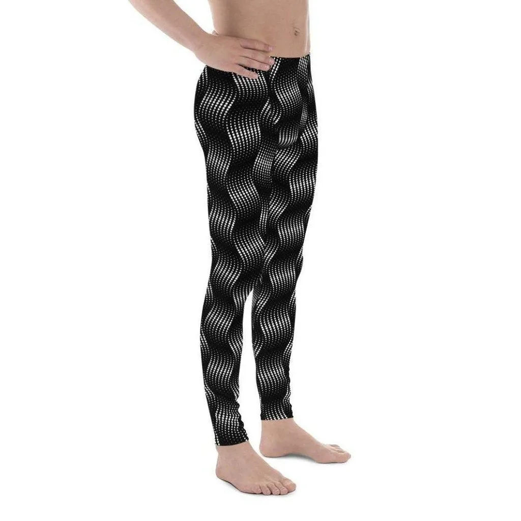 3D Black Pattern Men's Leggings