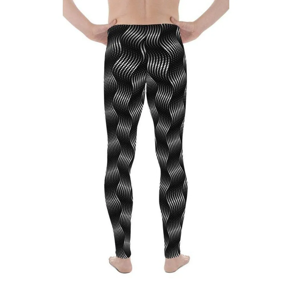 3D Black Pattern Men's Leggings