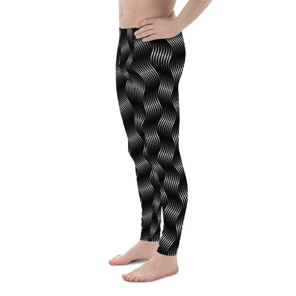 3D Black Pattern Men's Leggings