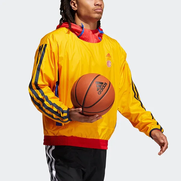 adidas Ee Mcd Basketball Casual Sports hooded Long Sleeves Yellow