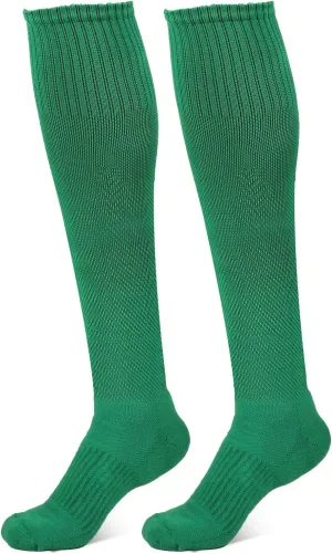 Athletic Over the Calf Compression Crew Socks for Mens and Boys - Black/Red/White/Yellow/Green