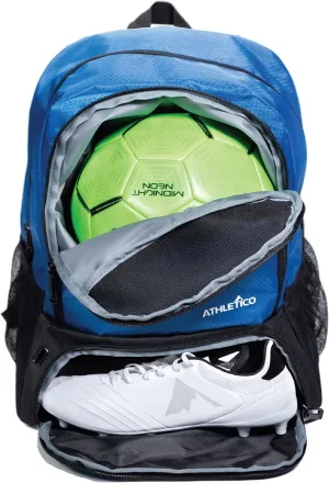 Athletico Youth Soccer Bag - Soccer Backpack & Bags for Basketball, Volleyball & Football | Includes Separate Cleat and Ball Compartment
