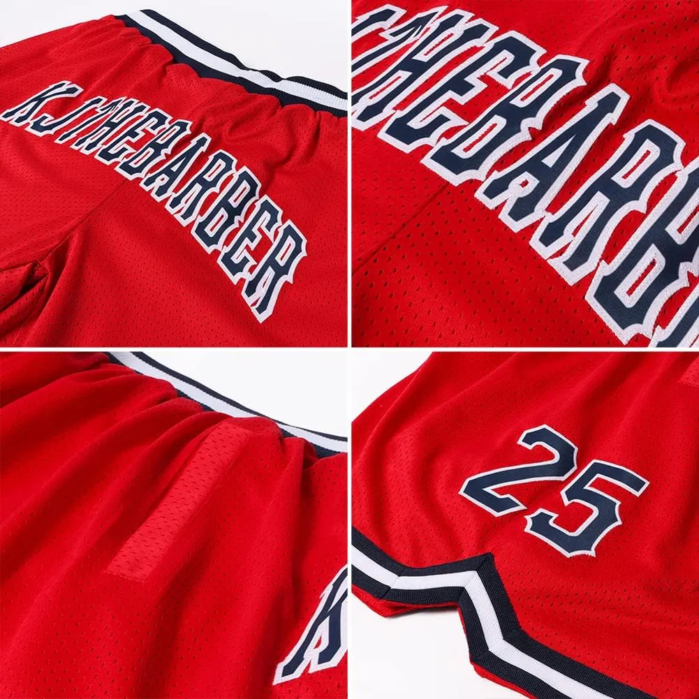 Custom Basketball Shorts for Men Boys Stitched Name and Number Knit Rib Basketball Sports Shorts with Pockets,s-3xl