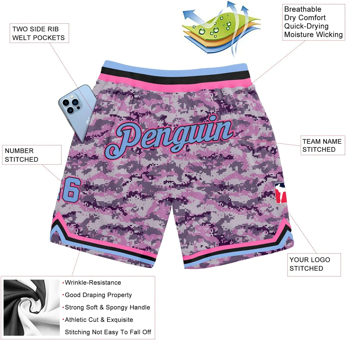 Custom Basketball Shorts for Men Boys Stitched Name and Number Knit Rib Basketball Sports Shorts with Pockets,s-3xl