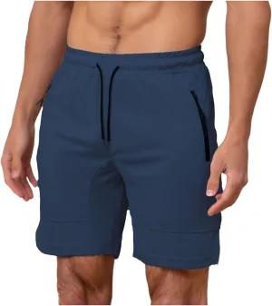 Fxbar Men's 7" Swim Trunks Quick Dry with Zipper Pockets Gym Workout Shorts & Beach Swimming Shorts for Men
