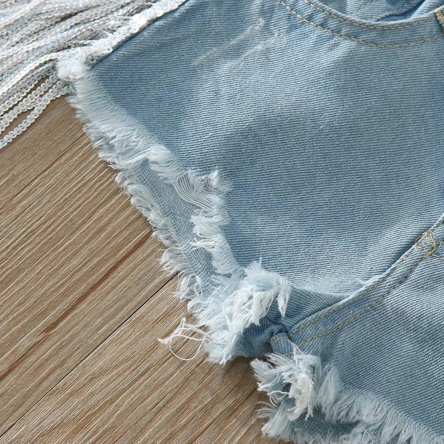 Infant Baby Girls Tassel Denim Shorts Toddler Wide Leg Ripped Short Jeans Fashion Outwear Bottoms with Button
