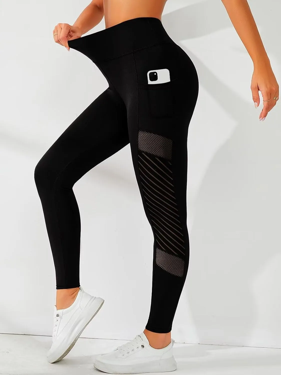 Leggings with Pockets for Women, High Waisted Workout Leggings Gym Running Yoga Pants