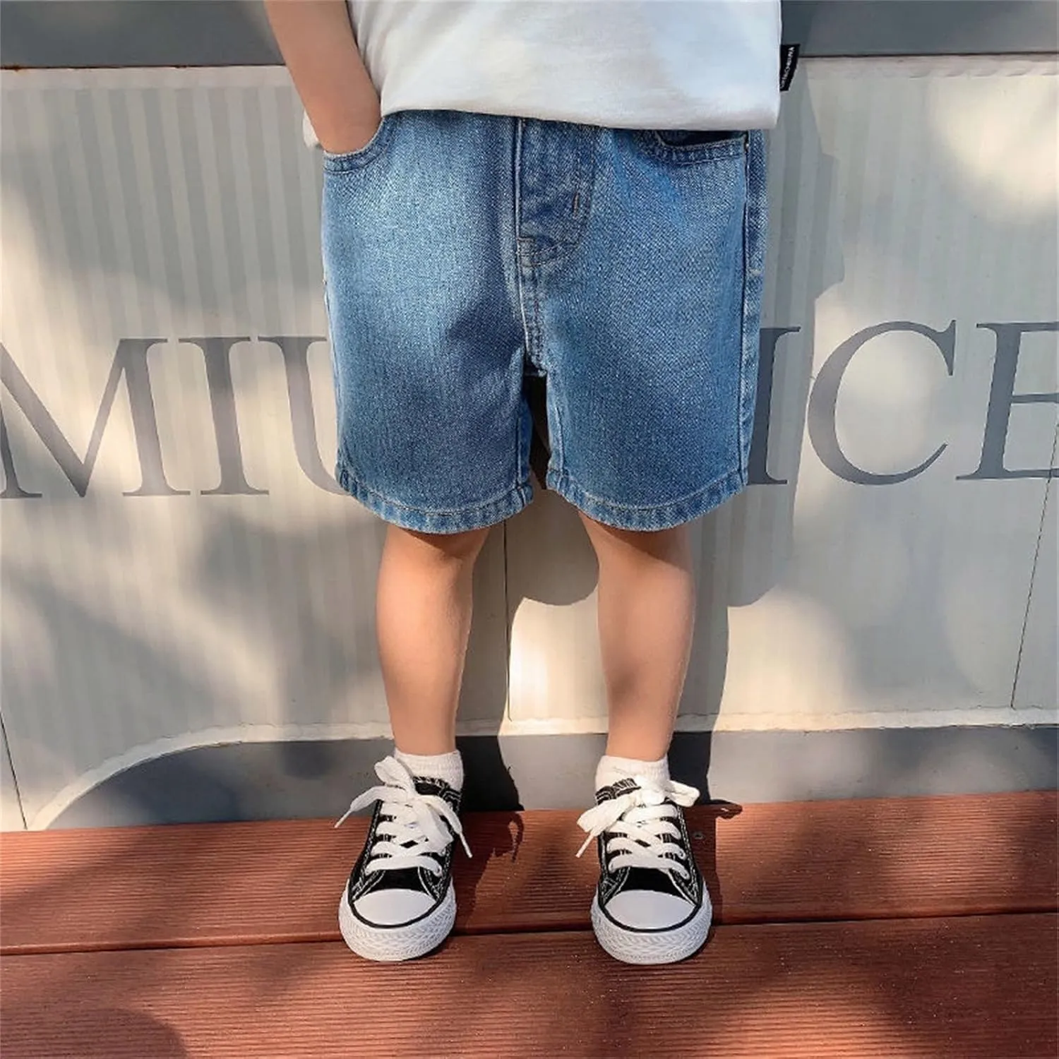 Little Boys 2025 Summer Denim Shorts Elastic Waistband Casual Short Pants Toddler Trendy School Clothes with Pocket