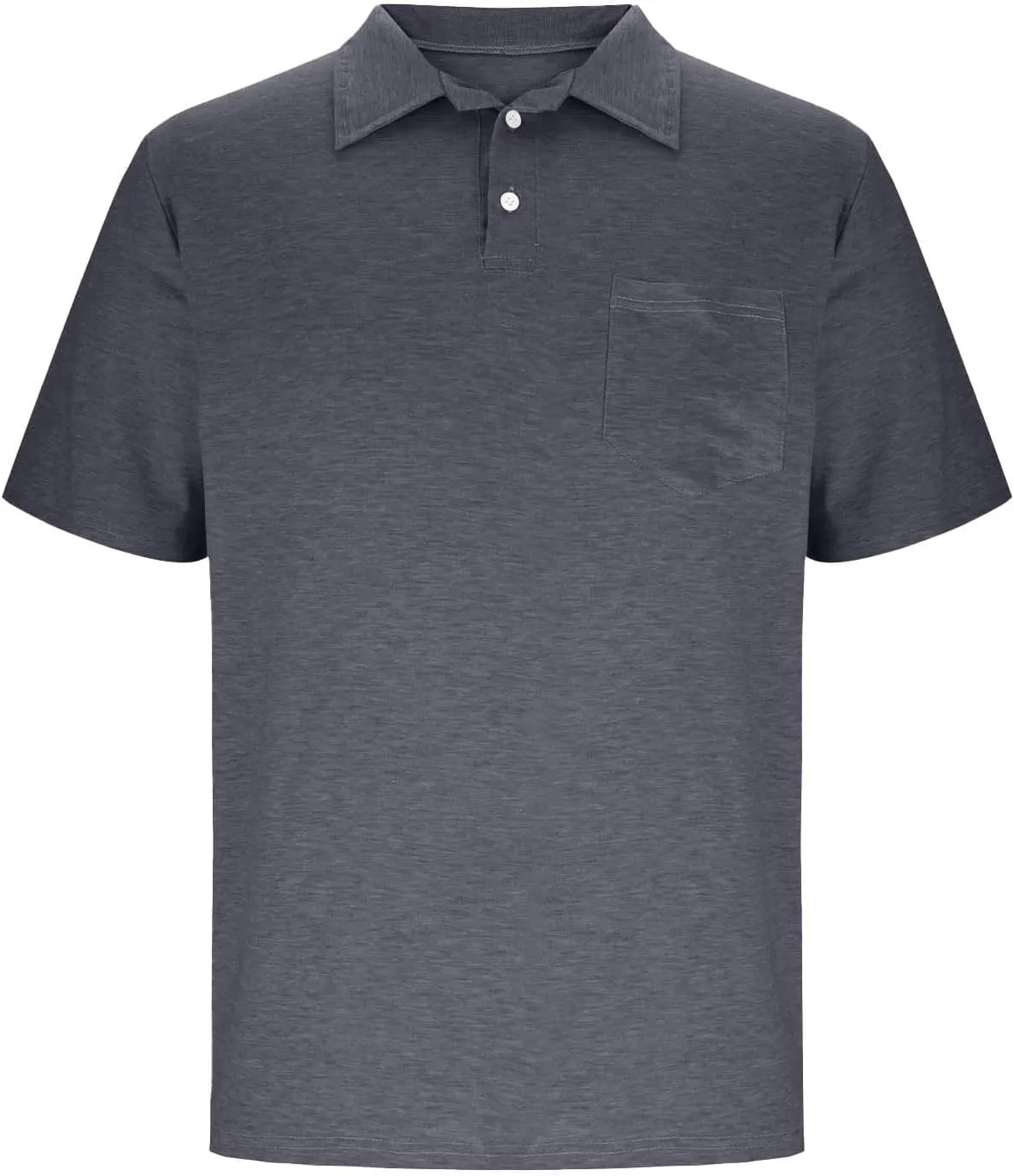 Mens Summer Shirts Casual Short Sleeve Performance Golf T-Shirt Basic 3 Button Up Collared Tee Tops with Pocket