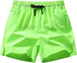 Men's Workout Running Shorts 5 Inches Lightweight Quick Dry Athletic Shorts Soild Color Summer Beach Casual Shorts
