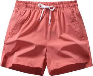 Men's Workout Running Shorts 5 Inches Lightweight Quick Dry Athletic Shorts Soild Color Summer Beach Casual Shorts