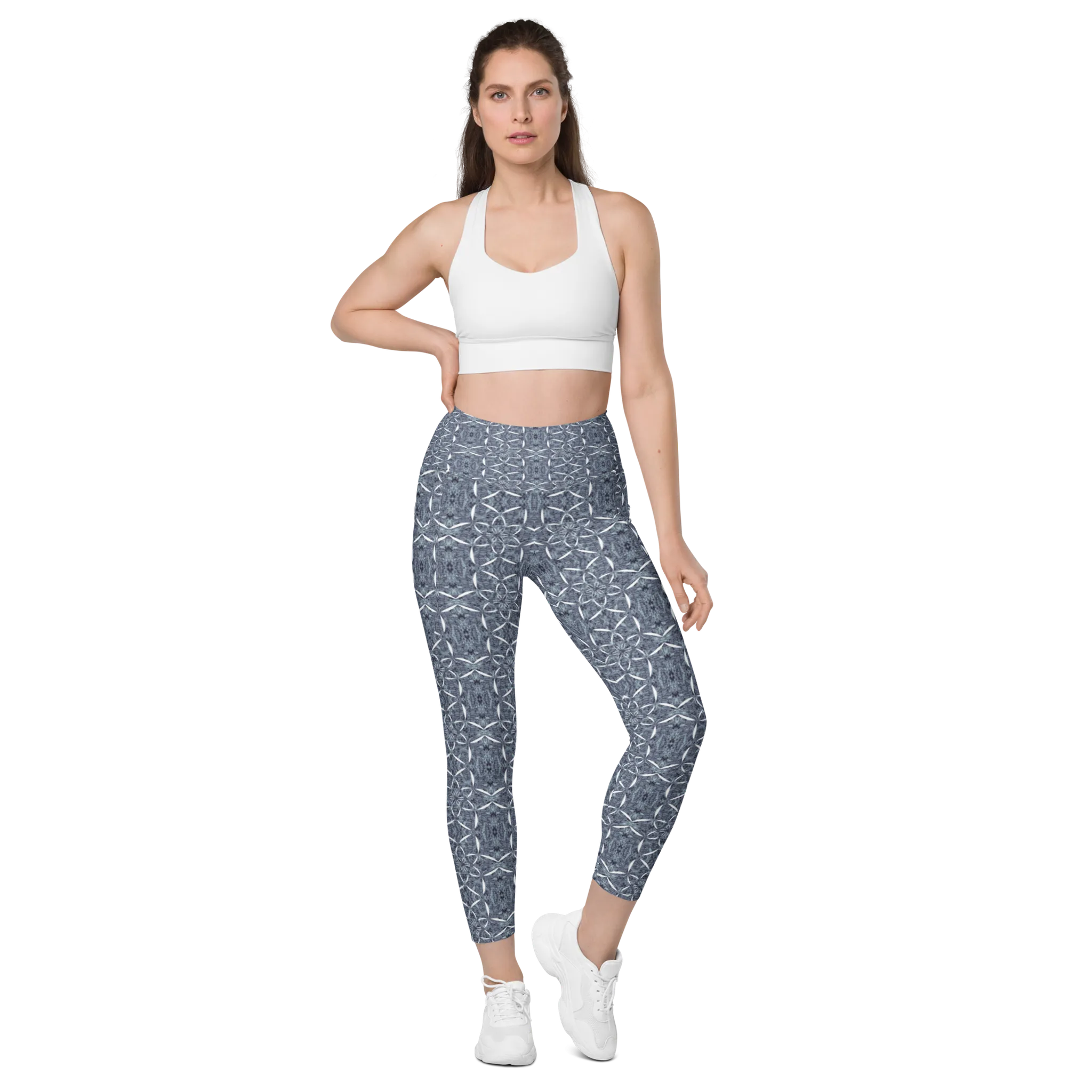Recursia Lotus Light Leggings With Pockets In Blue