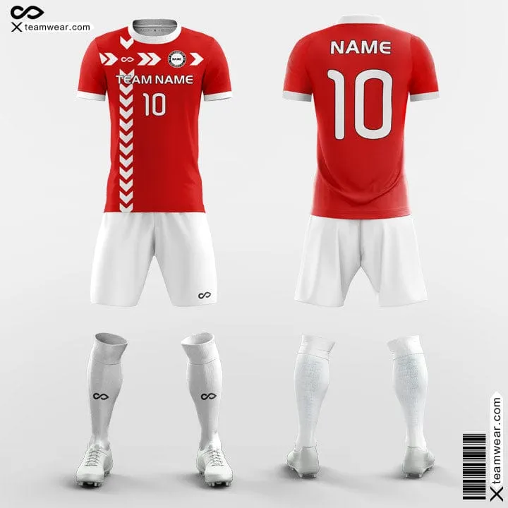 Retro Red - Custom Soccer Jerseys Kit Sublimated for League