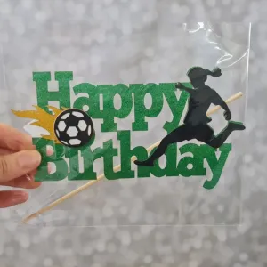 Soccer Happy Birthday Topper- Girl