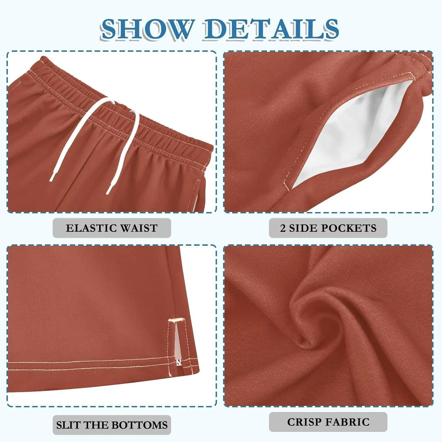 Solid Color Boys Athletic Shorts Lightweight Kids Active Basketball Shorts with Pockets
