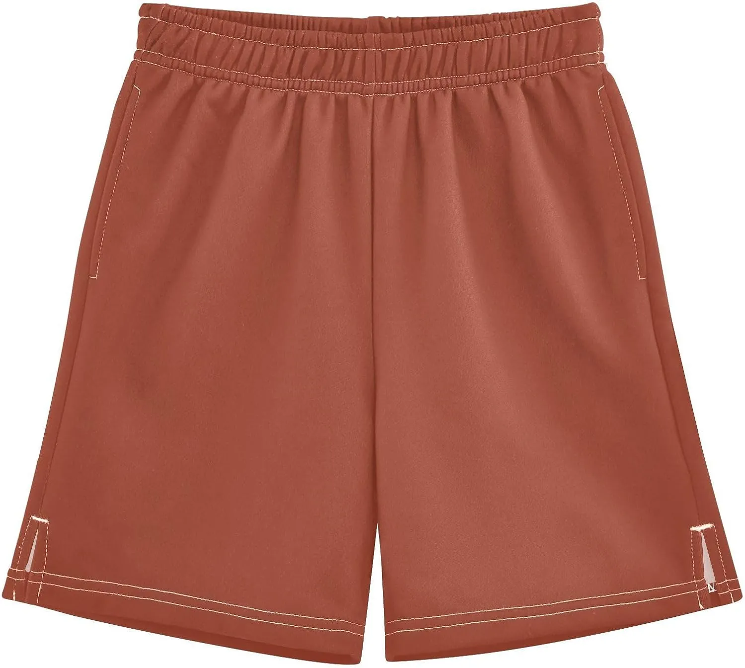 Solid Color Boys Athletic Shorts Lightweight Kids Active Basketball Shorts with Pockets