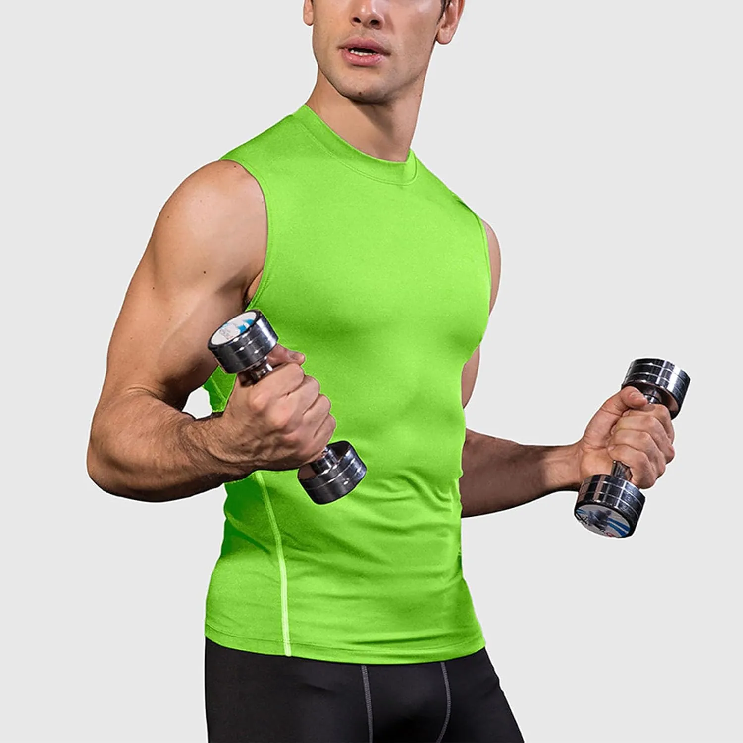 Uillui Mens Compression Shirts Sleeveless Slimming Shaper Vest Gym Workout Muscle Tank Tops Tummy Control Sports Undershirts