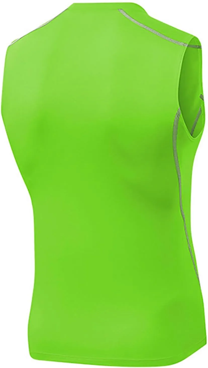 Uillui Mens Compression Shirts Sleeveless Slimming Shaper Vest Gym Workout Muscle Tank Tops Tummy Control Sports Undershirts