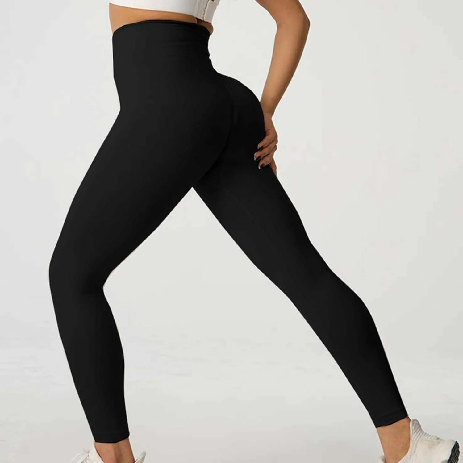 Workout Leggings for Women High Waist Yoga Pants No See Through Tummy Control Cycling Athletic Compression Leggings