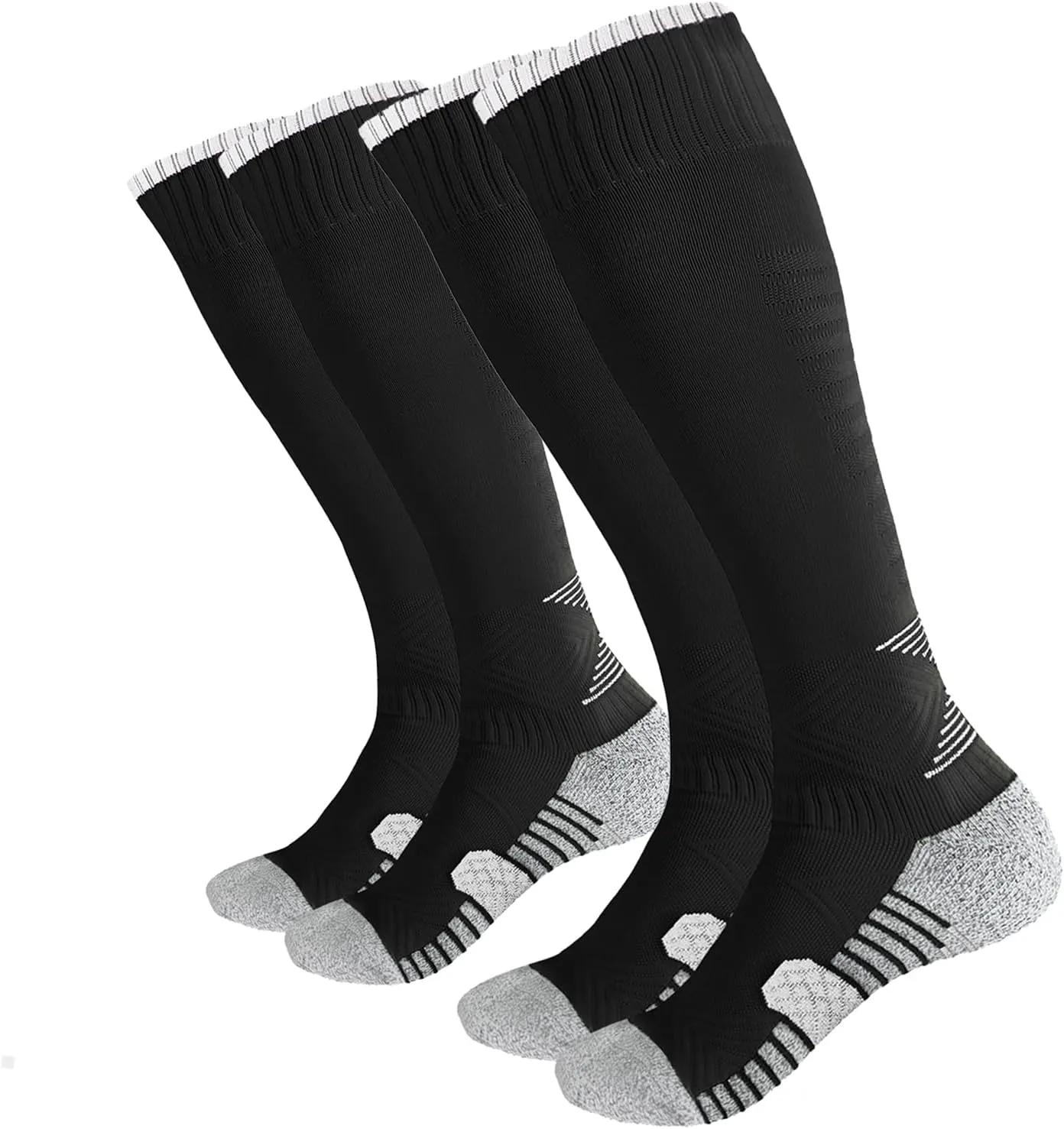 YAGAXI Men's Baseball Soccer Softball Knee-High Socks - 2 Pairs Compression Multi-sport Tube Athletic Socks for Youth & Adult