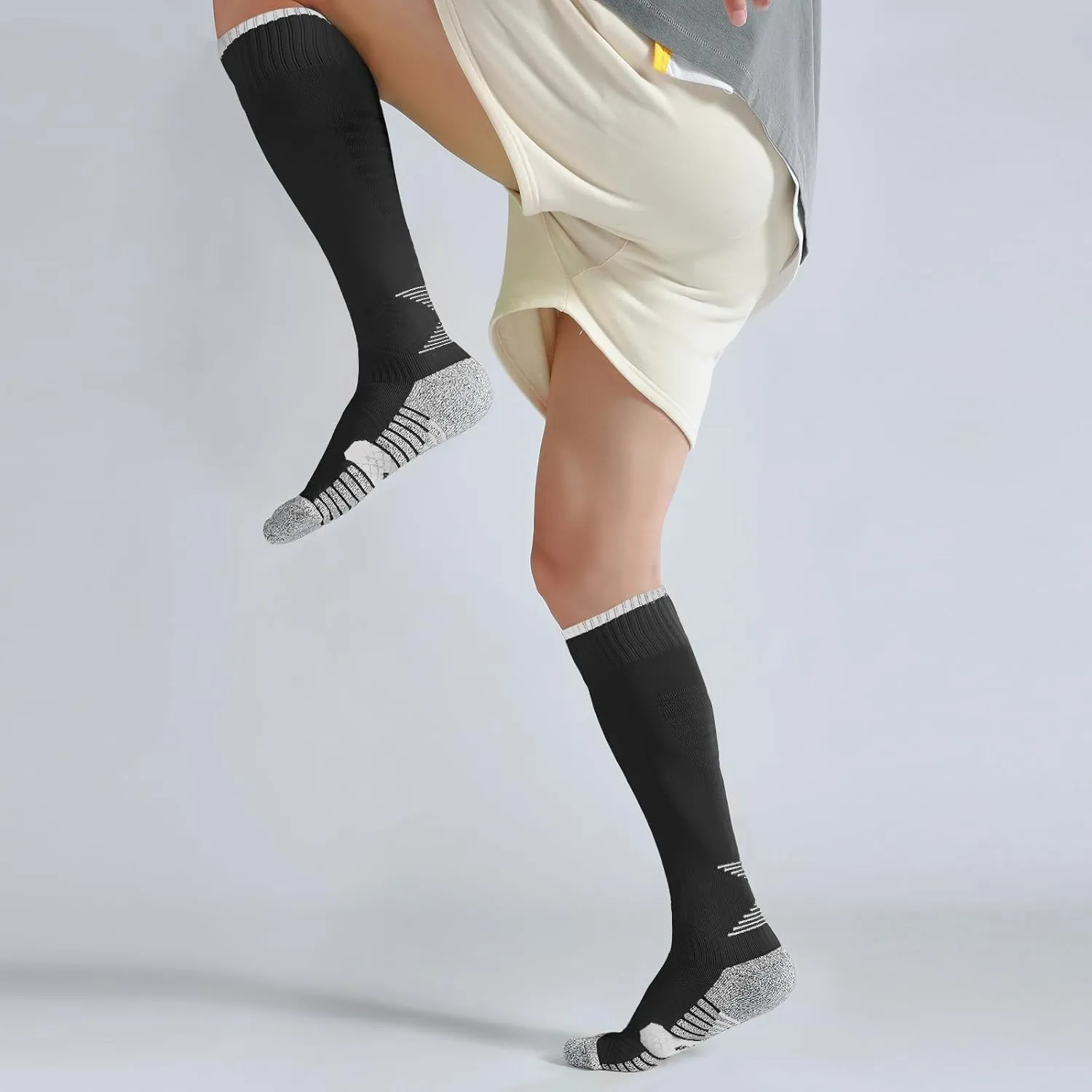 YAGAXI Men's Baseball Soccer Softball Knee-High Socks - 2 Pairs Compression Multi-sport Tube Athletic Socks for Youth & Adult