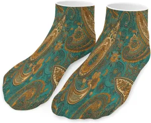 Yellow Paisley Pattern Socks Low Cut Ankle Short Sock Novelty Casual Invisible Liner Socks for Men Women